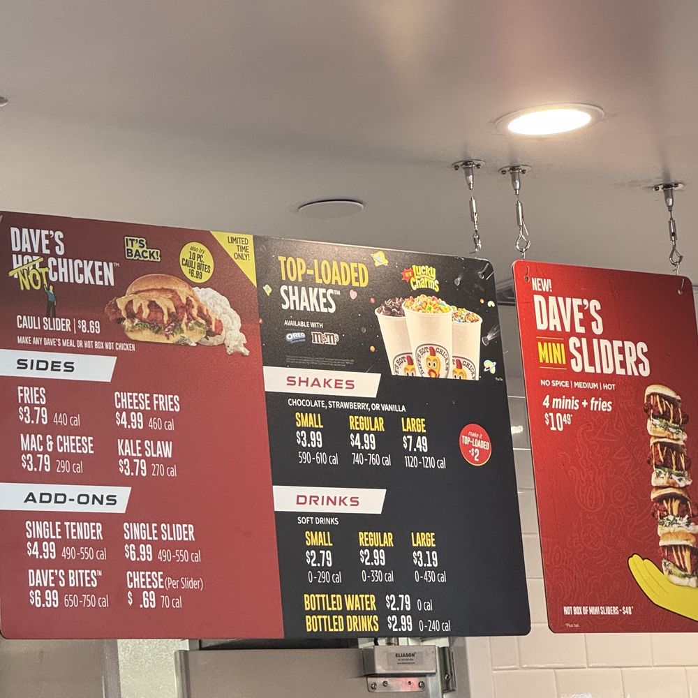 Dave's Hot Chicken - menu - Chicken Shop Near Me - Jacksonville, Florida Dave's Hot Chicken - menu - Chicken Shop Near Me - Jacksonville, Florida