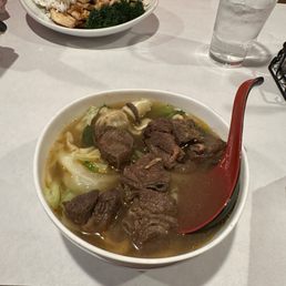 Beef noodle and wonton soup. Beef noodle and wonton soup.