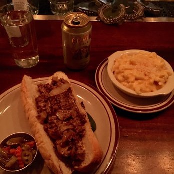 Steuben's Uptown - Philly cheesesteak with onions and mushrooms. Small Mac and cheese. Olympia beer. A diner order done right. - Diners Near Me - Denver, Colorado