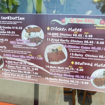 Ipo BBQ - Menu posted outside #1 - Hawaiian Near Me - Poway, California Ipo BBQ - Menu posted outside #1 - Hawaiian Near Me - Poway, California
