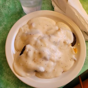 Hunter House Cafe - 1 biscuit and gravy plus sausage - American Near Me - Ingram, Texas