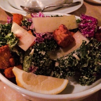 The Acorn - Kale Caesar. Great dressing and awesome "croutons" - Vegan Near Me - Vancouver, British Columbia