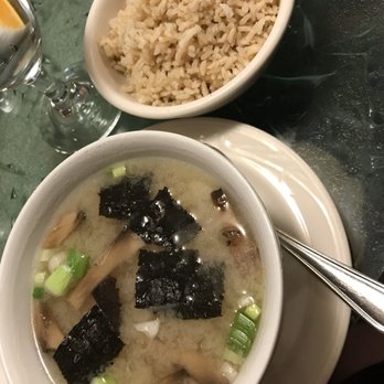 Roots - Miso Mushroom Soup and side of brown rice - comfort food at its best - Vegetarian Near Me - Louisville, Kentucky