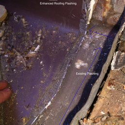 Path of water flowing down existing flashing and under their replacement flashing