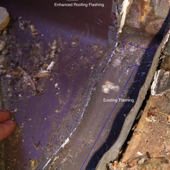 Enhanced Homes - Path of water flowing down existing flashing and under their replacement flashing - General Contractors Near Me - Arlington, Virginia