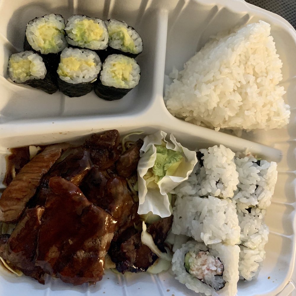 BullsHead Express - 3 Item Bento- Beef Teriyaki, 6pc California Roll, 6pc Avocado Roll. Rice and a side salad also included -Takeout - Burgers Near Me - Burlingame, California