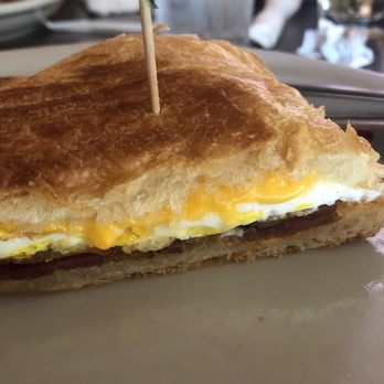 Raul's Striper Cafe - Croissant Sandwich with fried egg, bacon and cheese. - Breakfast & Brunch Near Me - Rio vista, California Raul's Striper Cafe - Croissant Sandwich with fried egg, bacon and cheese. - Breakfast & Brunch Near Me - Rio vista, California