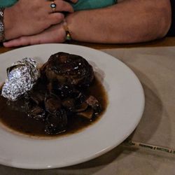El tío Ricardo - My wife has the filet Mignon with mushroom sauce and baked potato