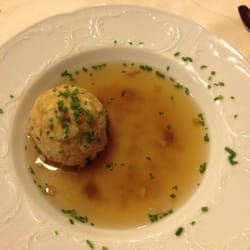 Alla Torre Zum Turm - Speckknödel in Rindfleischbrühe. (One of the dumplings is already in my tummy).