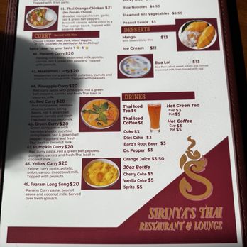 Sirinya's Thai Restaurant & Lounge - Menu - Thai Near Me - Spokane, Washington Sirinya's Thai Restaurant & Lounge - Menu - Thai Near Me - Spokane, Washington