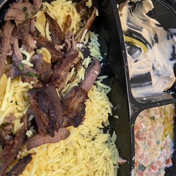 Hashem Restaurant - Lamb shawarma platter with hummus and Jerusalem salad - Middle Eastern Near Me - Orland Park, Illinois
