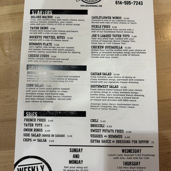 Joe’s Pub & Grill - Menu side 1 - American Near Me - Powell, Ohio Joe’s Pub & Grill - Menu side 1 - American Near Me - Powell, Ohio
