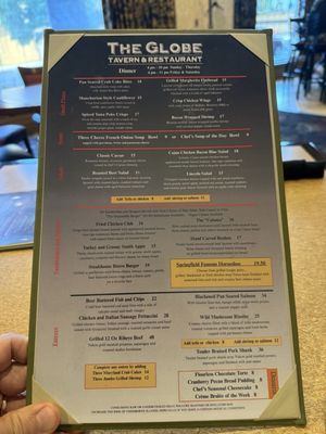 Menu photo 1 Globe Tavern Springfield, IL