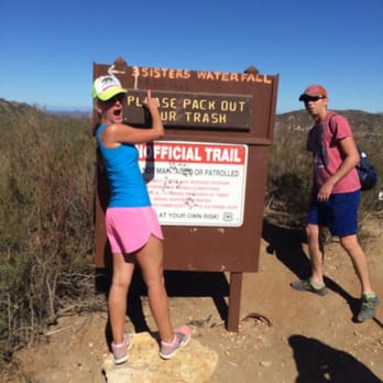 Three Sisters Falls - This is the only signage. Unofficial trail. - Hiking Near Me - Julian, California