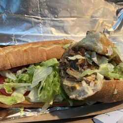 Carmines NY Pizza Kitchen - Good cheesesteak, but ask for extra cheese. $11 w/ fries salad.