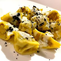 Cavallino - Ravioli with rabbit cacciatora, taleggio cheese and polenta chips - I'm not a fan of rabbit, but my husband liked it