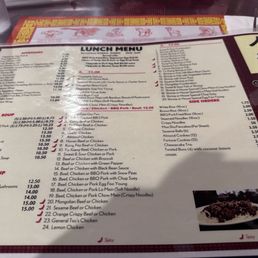 Lunch menu Lunch menu