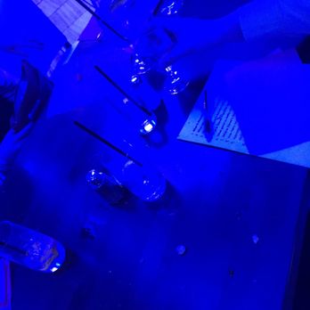 Skyline at Waterplace - Blue uplighting made for a distracting dinner experience. - Venues & Event Spaces Near Me - Providence, Rhode Island