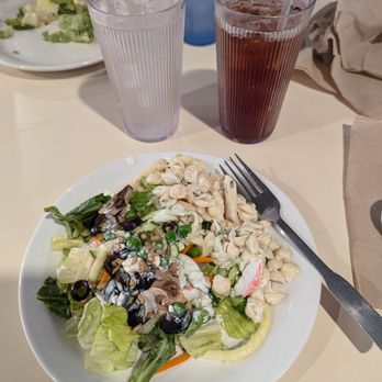 Sweet Tomatoes - My salad, iced tea, and water - Buffets Near Me - Tucson, Arizona