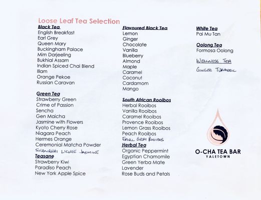 Menu photo 4 O-Cha Tea Bar Vancouver, BC Menu photo 4 O-Cha Tea Bar Vancouver, BC