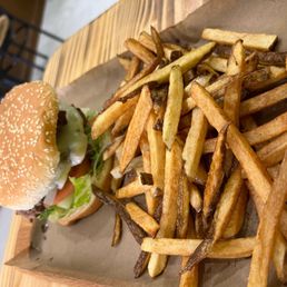 The I'm not enough burger with fries