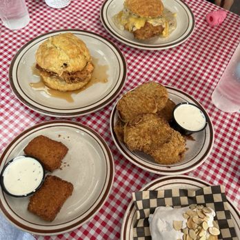 Pine State Biscuits - Hash Ups, The Chatfield, Fried green tomato - Breakfast & Brunch Near Me - Portland, Oregon