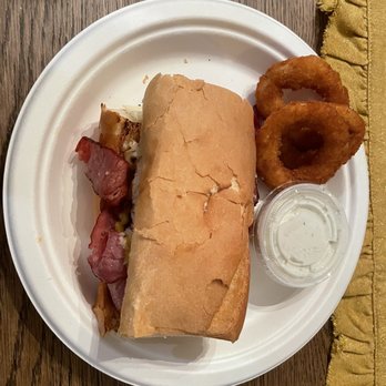 Bowinkle Drive Thru - Pastrami combo with a few of my onion rings and accompanying ranch dip. - Fast Food Near Me - Rancho Cordova, California Bowinkle Drive Thru - Pastrami combo with a few of my onion rings and accompanying ranch dip. - Fast Food Near Me - Rancho Cordova, California