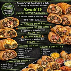 Nobody's T&K Pop Up Grill And Cafe - The soul food smoked egg rolls they serve
