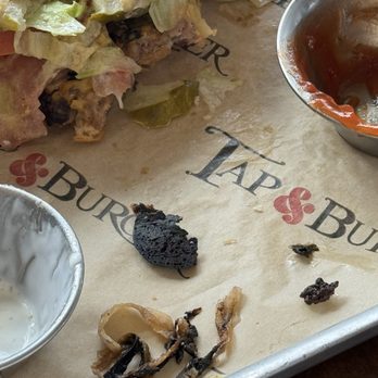 Tap and Burger - Some gross burnt stuff in the burger - Burgers Near Me - Westminster, Colorado Tap and Burger - Some gross burnt stuff in the burger - Burgers Near Me - Westminster, Colorado
