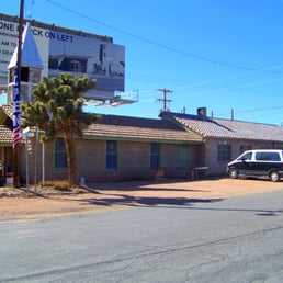 Outside of the VFW Post 12108 in Beatty, Nevada on the corner of West Main St and North 3rd Street,
