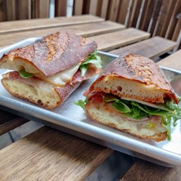 Speck, grilled eggplant, arugula, pickled pepper. Crispy bread. So good! Speck, grilled eggplant, arugula, pickled pepper. Crispy bread. So good!