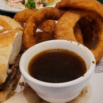 Eel River Brewing - French dip and a side of onion rings - Pubs Near Me - Fortuna, California
