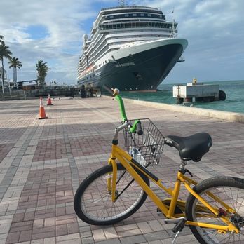 Key Lime Bike Tours - Bike in front of cruise ship. - Bike tours Near Me - Key West, Florida