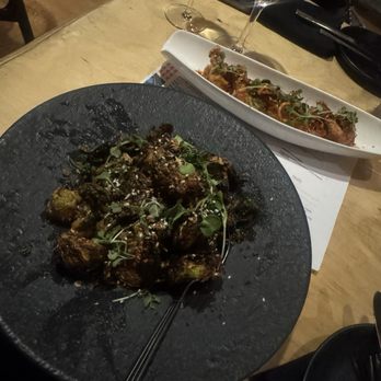Bronzeville Winery - Brussels and shrimp - New American Near Me - Chicago, Illinois