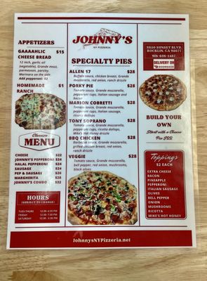 Menu photo 5 Johnny’s NY Pizzeria Rocklin, CA