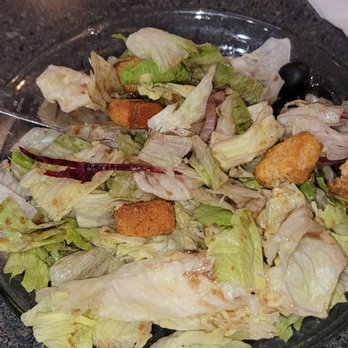 Red Devil Italian Restaurant & Pizzeria - Side salad, too much iceberg lettuce. - Italian Near Me - Tempe, Arizona