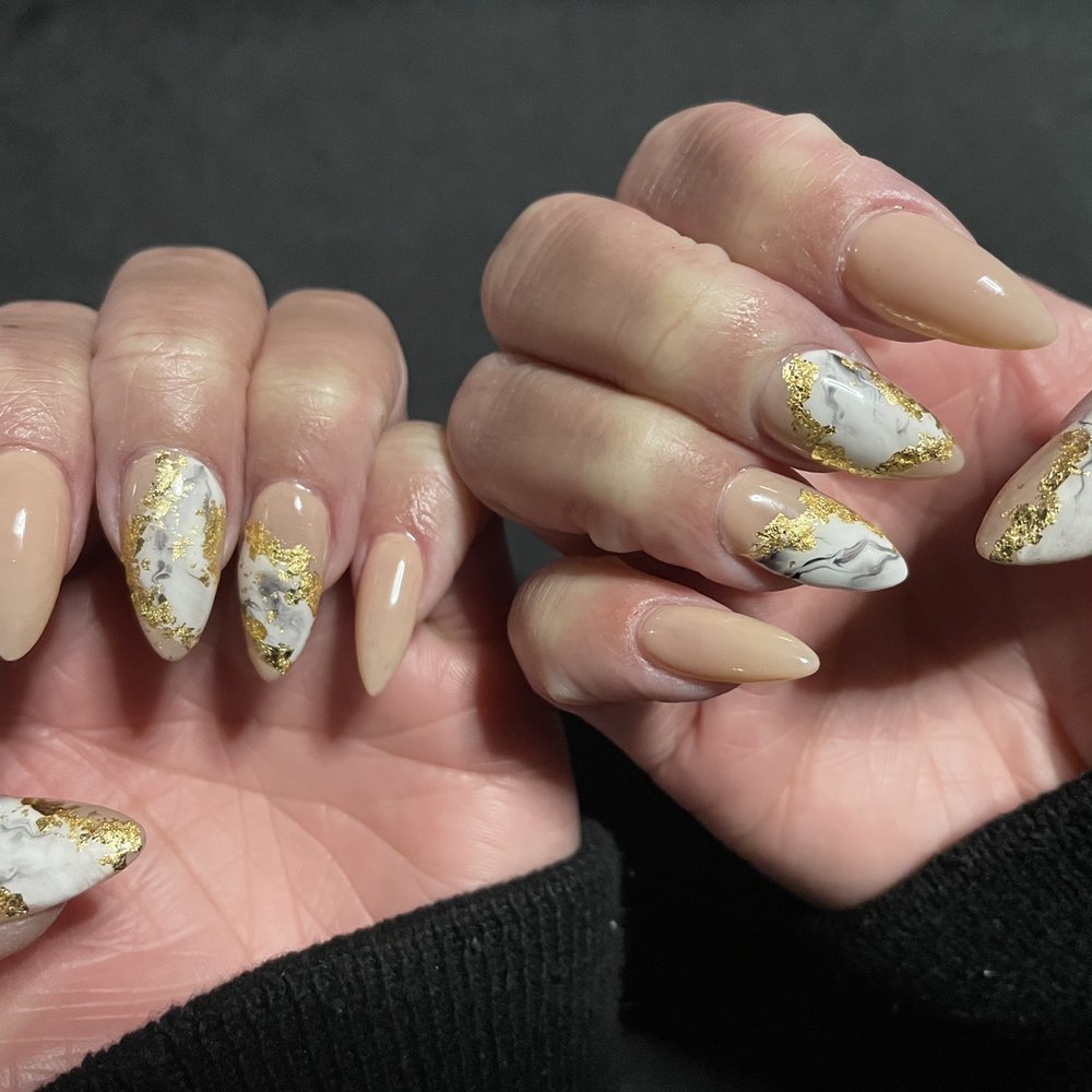 Myra and Tom put on the acrylic & shaped, Celine did the design!