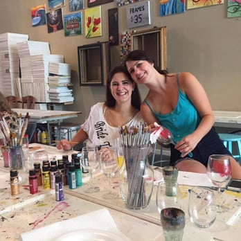 Studio 614 - Painting wine glasses and drinking mimosas with the bride-to-be at Studio 614 was a great start to our bachelorette party weekend! - Paint & Sip Near Me - Columbus, Ohio