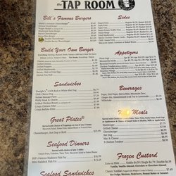 Bill Gray's Seabreeze Tap Room - Menu as of 8/11/2023