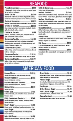 Menu photo 1 Paraiso Mexican Restaurant Minneola, KS