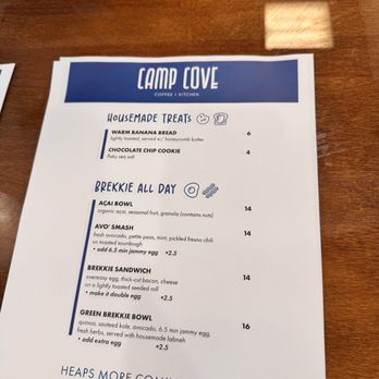 Camp Cove - Menu 11.24 - Cafes Near Me - Sacramento, California Camp Cove - Menu 11.24 - Cafes Near Me - Sacramento, California