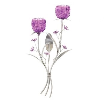 Stop, Shop & Smile - Fuchsia blooms wall sconce.                Item# 10015951 on website - Home Decor Near Me - Round Rock, Texas