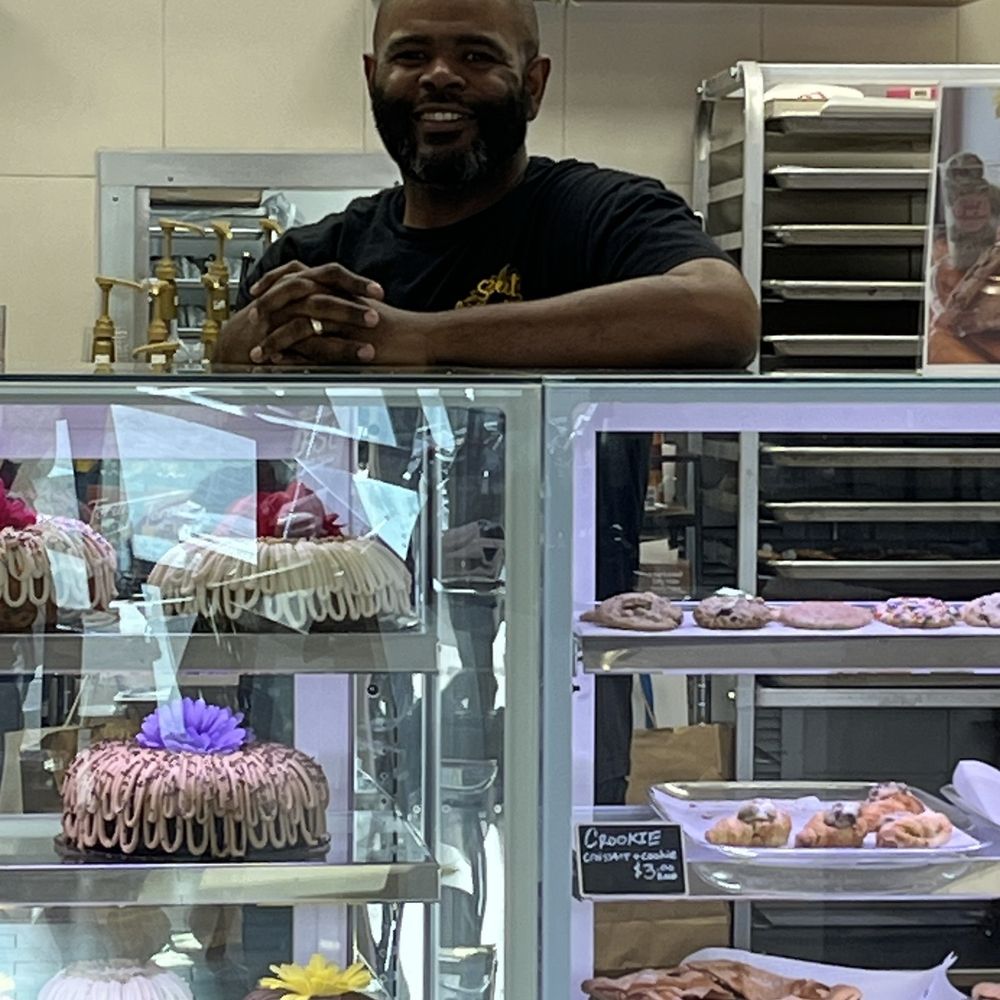 Sweet Valentine Bakery - Matthew and the display case - Bakeries Near Me - Carson, California Sweet Valentine Bakery - Matthew and the display case - Bakeries Near Me - Carson, California