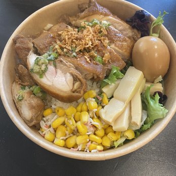 Meet Fan - Scallion chicken rice bowl. It's good. $14.50 - Asian Fusion Near Me - Vancouver, British Columbia