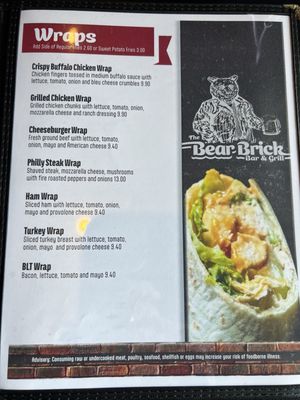 Menu photo 8 The Bear Brick Little Valley, NY