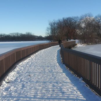 Silverwood Park - Bridge over the lake, crossing the lake, these trails are hard packed snow - Parks Near Me - St Anthony, Minnesota Silverwood Park - Bridge over the lake, crossing the lake, these trails are hard packed snow - Parks Near Me - St Anthony, Minnesota