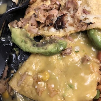 El Pollo Loco - Enchilada (allegedly) -Avocado past it's prime, sauce slimy, almost no cheese, chewy corn. - Fast Food Near Me - Carlsbad, California