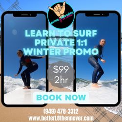 Better L8 Then Never Surf Experience - Learn to surf 1 on 1
$99