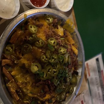 Rodeo Goat - Cheese fries surprise. Chili, bacon and jalapeño cheese fries - Burgers Near Me - Dallas, Texas Rodeo Goat - Cheese fries surprise. Chili, bacon and jalapeño cheese fries - Burgers Near Me - Dallas, Texas