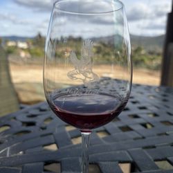 Hungry Hawk Vineyards & Winery - A glass of red wine